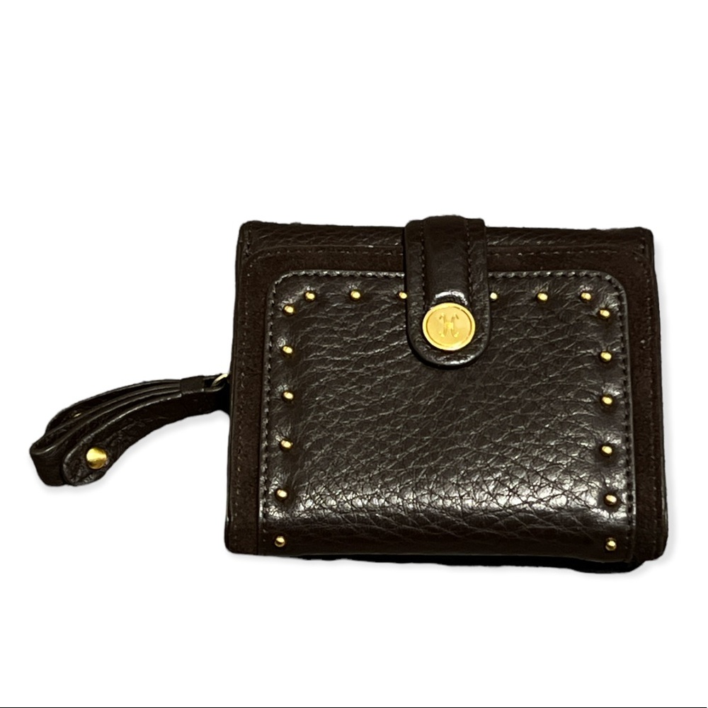 Cole Haan Brown TriFold Wallet w/ Studs
